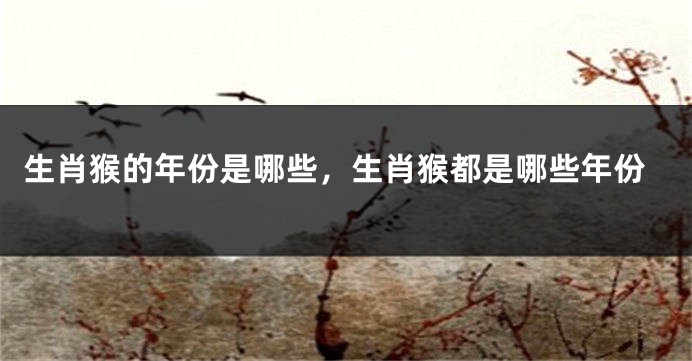 生肖猴的年份是哪些，生肖猴都是哪些年份