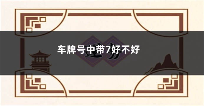 车牌号中带7好不好