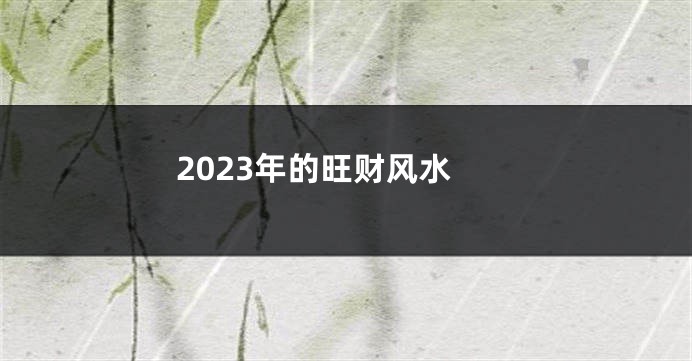 2023年的旺财风水