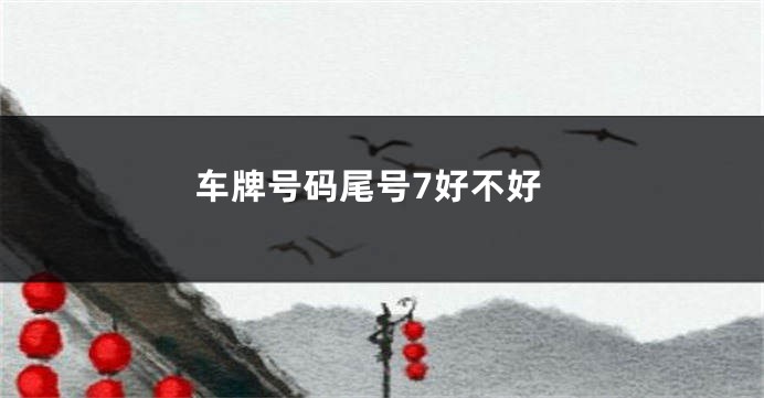 车牌号码尾号7好不好