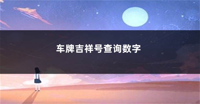 车牌吉祥号查询数字