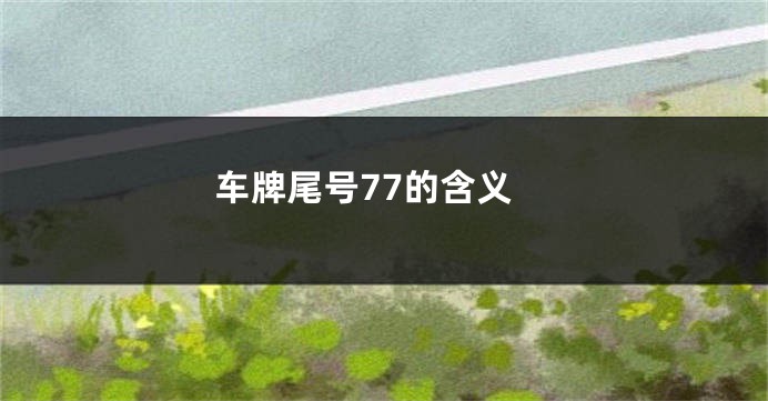车牌尾号77的含义