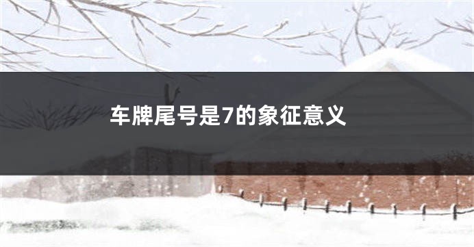 车牌尾号是7的象征意义