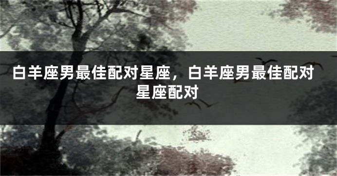 白羊座男最佳配对星座，白羊座男最佳配对星座配对