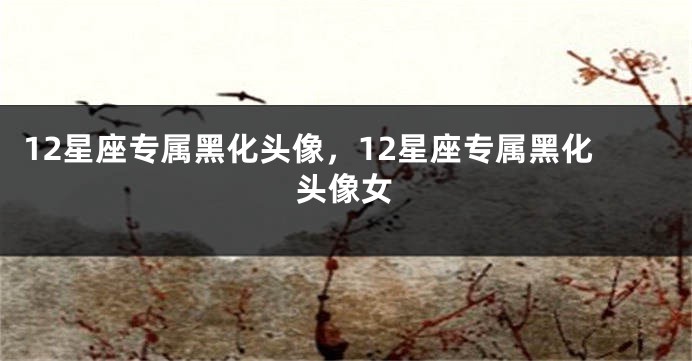 12星座专属黑化头像，12星座专属黑化头像女