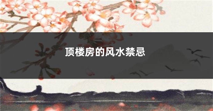 顶楼房的风水禁忌