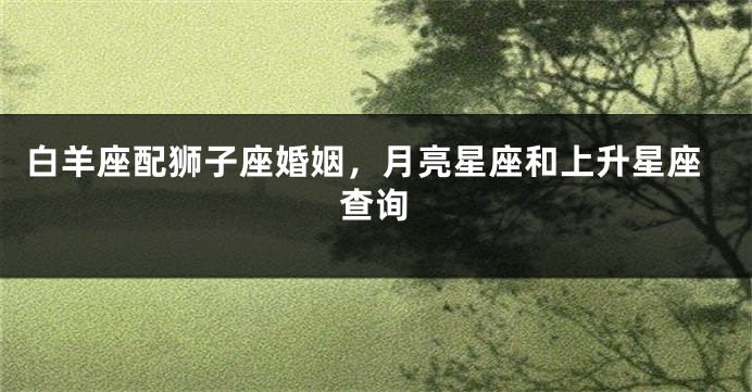 白羊座配狮子座婚姻，月亮星座和上升星座查询