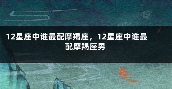 12星座中谁最配摩羯座，12星座中谁最配摩羯座男