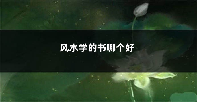 风水学的书哪个好