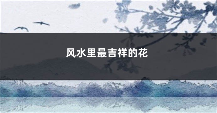风水里最吉祥的花