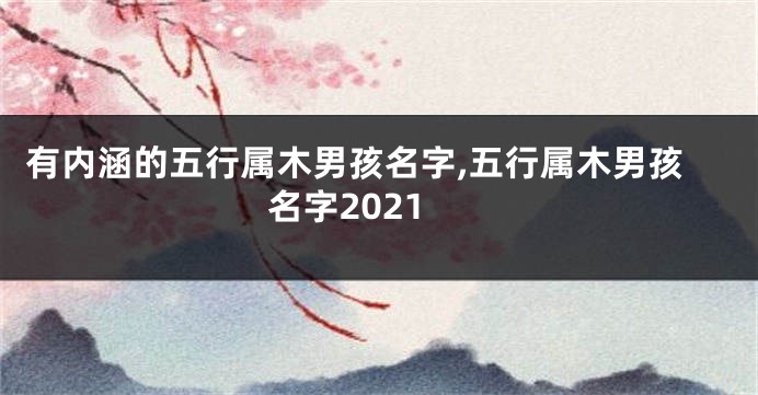 有内涵的五行属木男孩名字,五行属木男孩名字2021