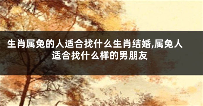 生肖属兔的人适合找什么生肖结婚,属兔人适合找什么样的男朋友