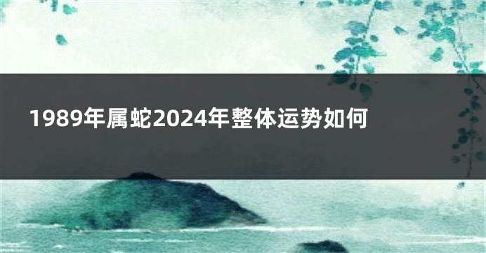 1989年属蛇2024年整体运势如何