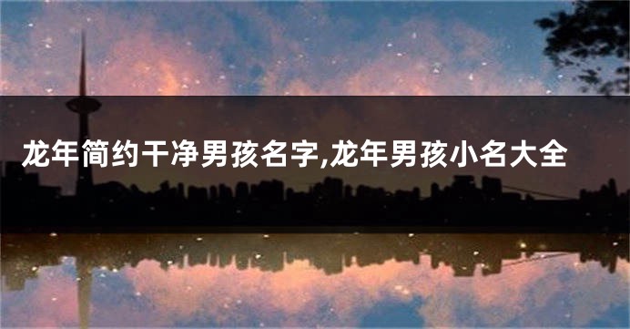 龙年简约干净男孩名字,龙年男孩小名大全