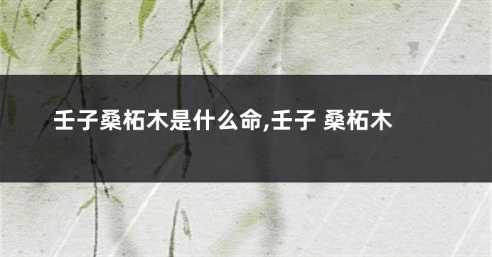 壬子桑柘木是什么命,壬子 桑柘木