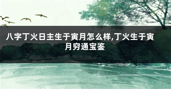 八字丁火日主生于寅月怎么样,丁火生于寅月穷通宝鉴