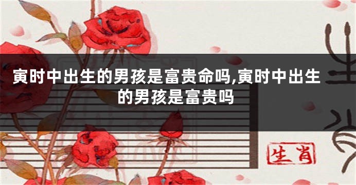 寅时中出生的男孩是富贵命吗,寅时中出生的男孩是富贵吗