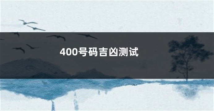 400号码吉凶测试