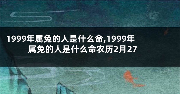 1999年属兔的人是什么命,1999年属兔的人是什么命农历2月27