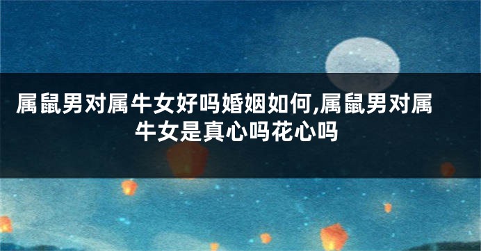 属鼠男对属牛女好吗婚姻如何,属鼠男对属牛女是真心吗花心吗