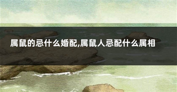 属鼠的忌什么婚配,属鼠人忌配什么属相