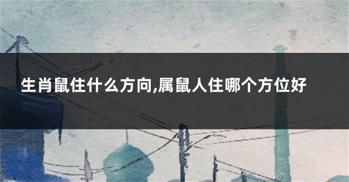 生肖鼠住什么方向,属鼠人住哪个方位好