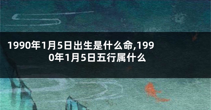 1990年1月5日出生是什么命,1990年1月5日五行属什么