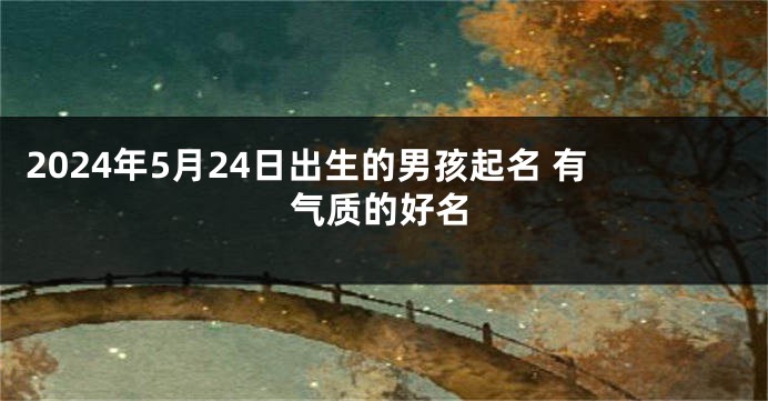 2024年5月24日出生的男孩起名 有气质的好名