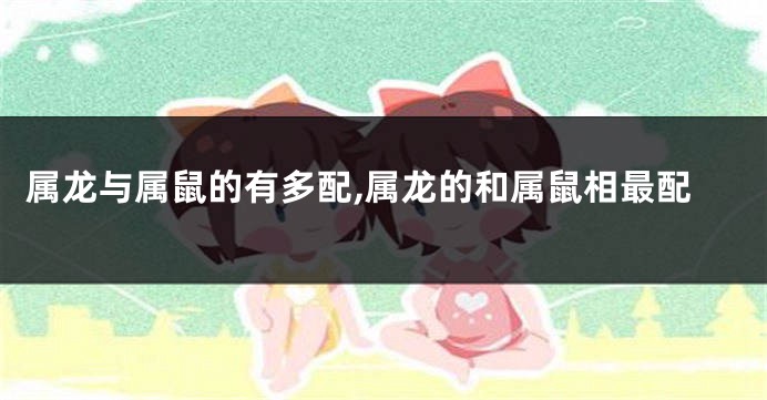 属龙与属鼠的有多配,属龙的和属鼠相最配