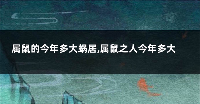 属鼠的今年多大蜗居,属鼠之人今年多大
