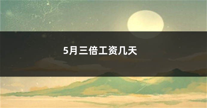 5月三倍工资几天
