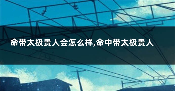 命带太极贵人会怎么样,命中带太极贵人