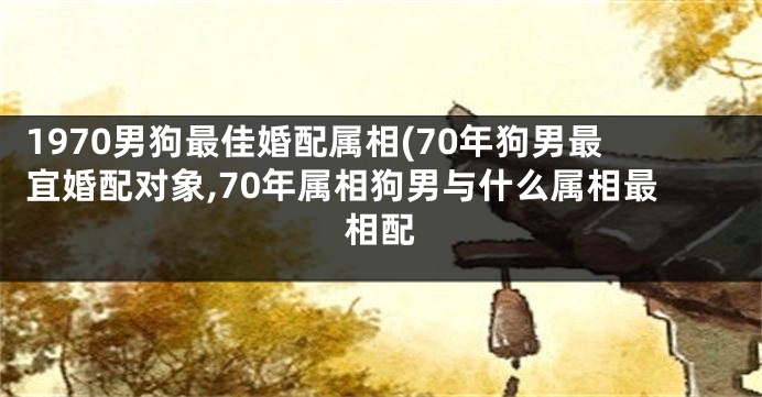 1970男狗最佳婚配属相(70年狗男最宜婚配对象,70年属相狗男与什么属相最相配