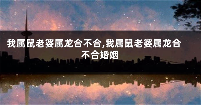 我属鼠老婆属龙合不合,我属鼠老婆属龙合不合婚姻