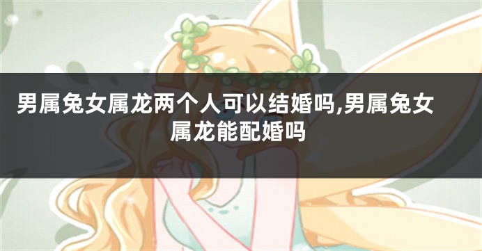 男属兔女属龙两个人可以结婚吗,男属兔女属龙能配婚吗