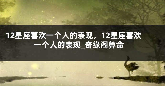 12星座喜欢一个人的表现，12星座喜欢一个人的表现_奇缘阁算命