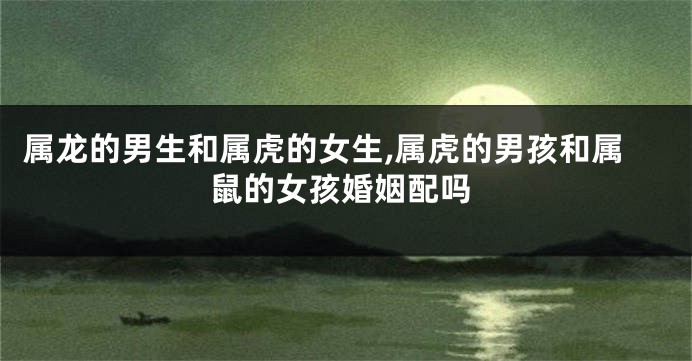 属龙的男生和属虎的女生,属虎的男孩和属鼠的女孩婚姻配吗