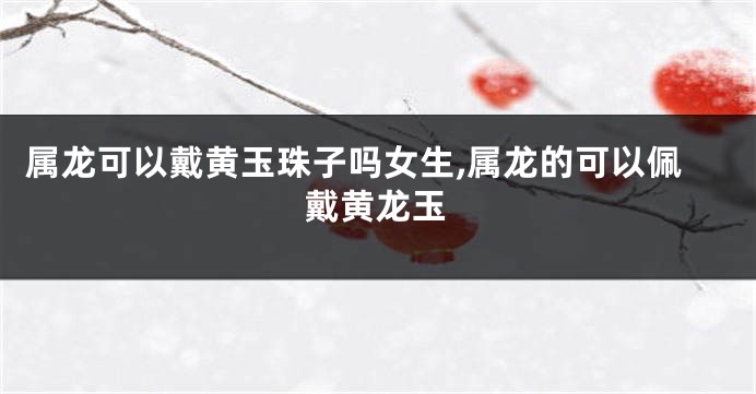属龙可以戴黄玉珠子吗女生,属龙的可以佩戴黄龙玉