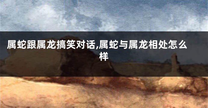 属蛇跟属龙搞笑对话,属蛇与属龙相处怎么样