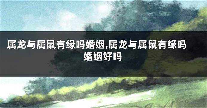 属龙与属鼠有缘吗婚姻,属龙与属鼠有缘吗婚姻好吗