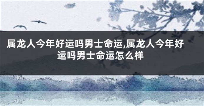 属龙人今年好运吗男士命运,属龙人今年好运吗男士命运怎么样