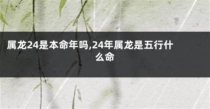 属龙24是本命年吗,24年属龙是五行什么命