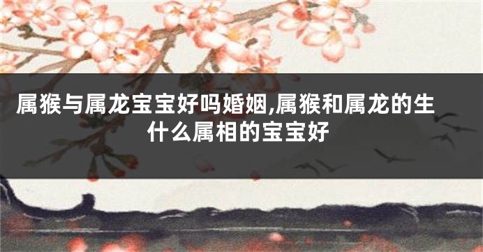 属猴与属龙宝宝好吗婚姻,属猴和属龙的生什么属相的宝宝好