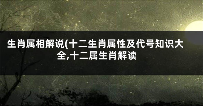 生肖属相解说(十二生肖属性及代号知识大全,十二属生肖解读