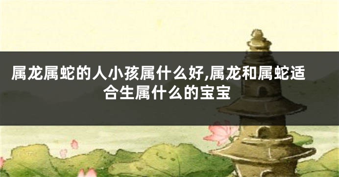 属龙属蛇的人小孩属什么好,属龙和属蛇适合生属什么的宝宝