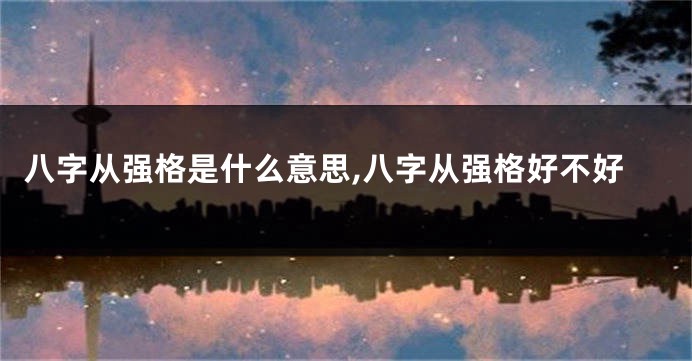 八字从强格是什么意思,八字从强格好不好