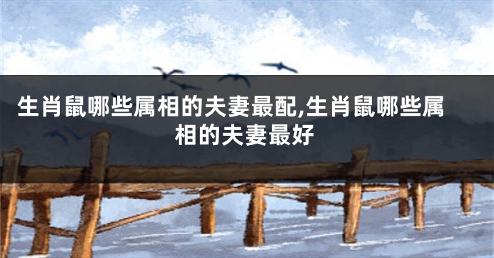 生肖鼠哪些属相的夫妻最配,生肖鼠哪些属相的夫妻最好