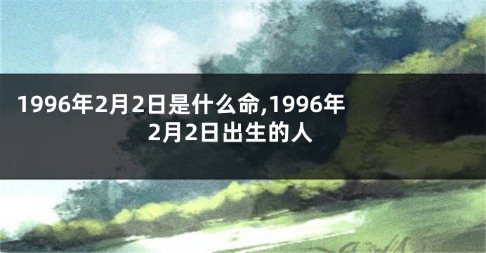 1996年2月2日是什么命,1996年2月2日出生的人