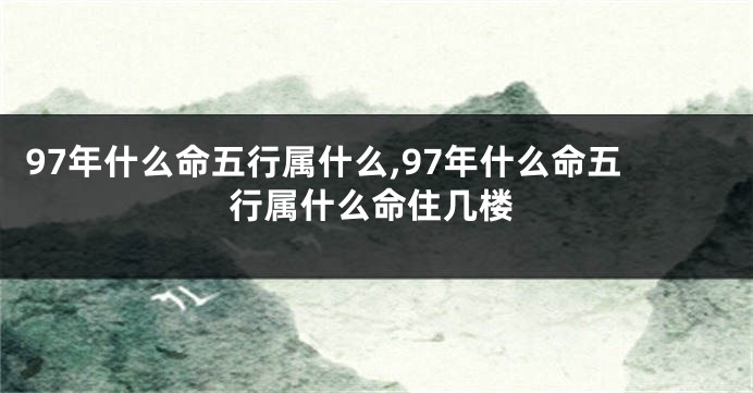 97年什么命五行属什么,97年什么命五行属什么命住几楼
