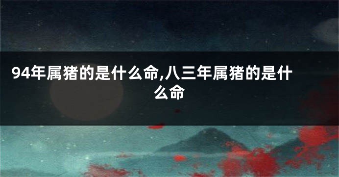 94年属猪的是什么命,八三年属猪的是什么命